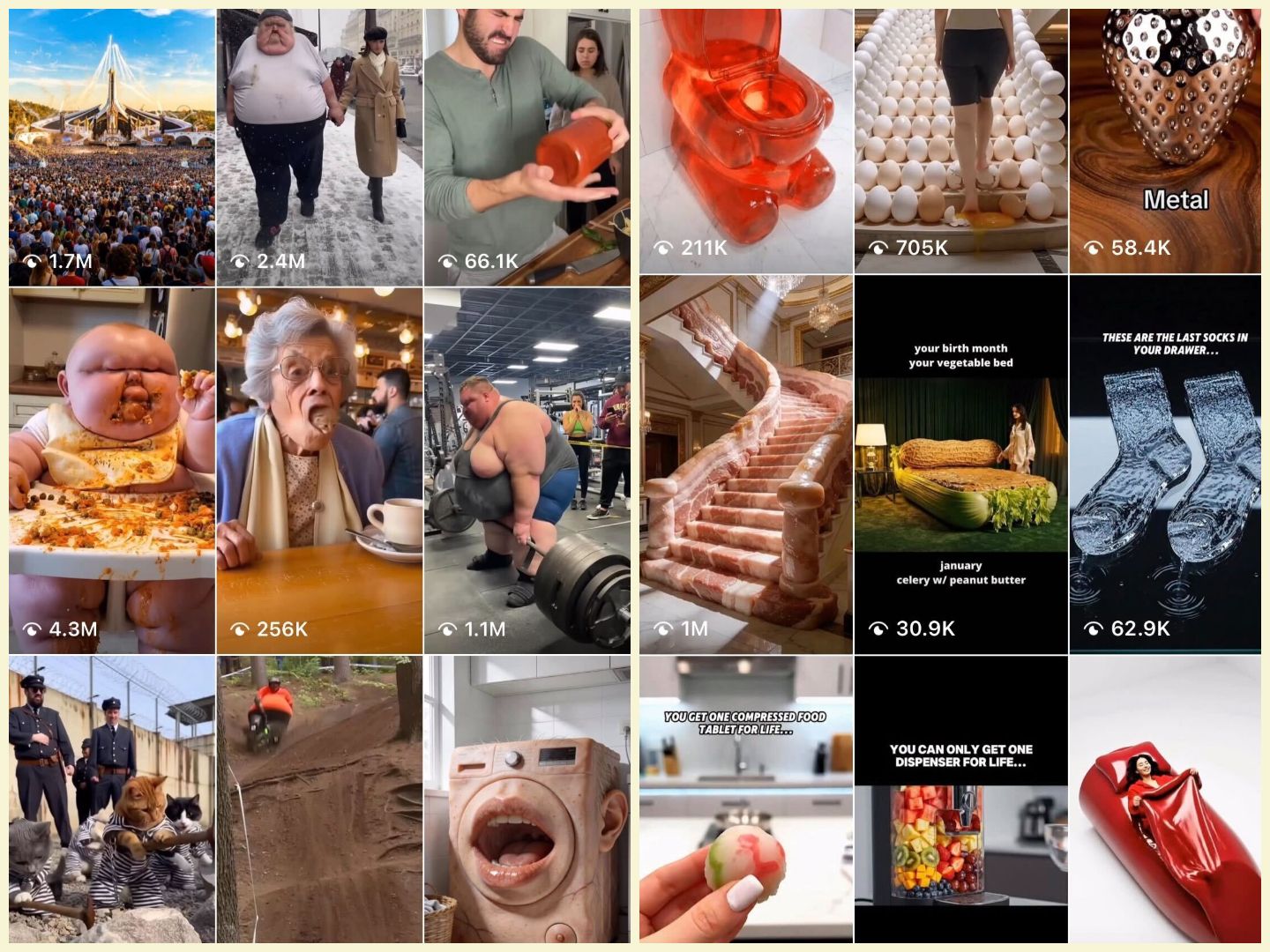Screenshots of two Instagram accounts found by searching “AI.” 