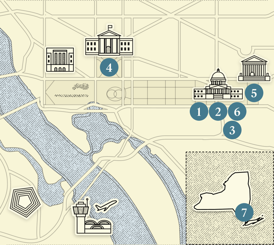 A numbered map of DC.