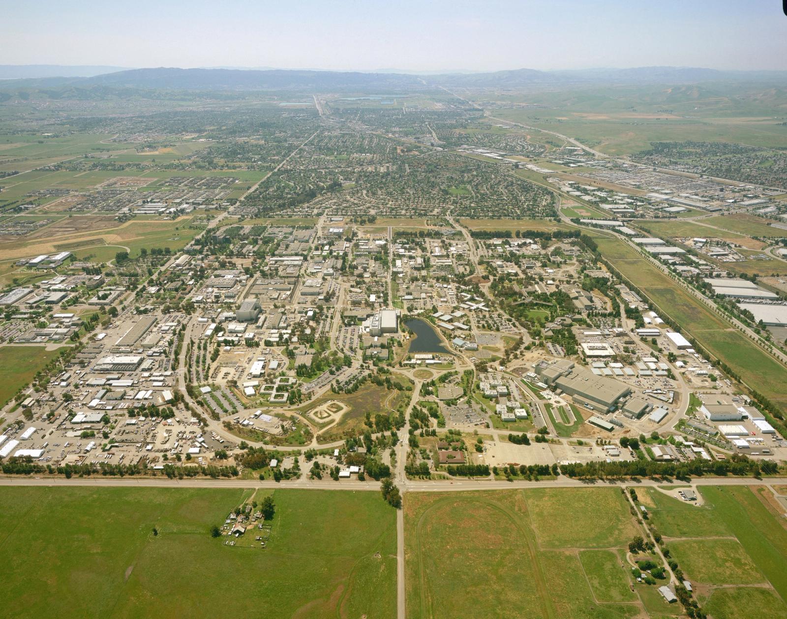 An aerial photo shows Lawrence Livermore National Laboratory in Livermore, California, U.S.