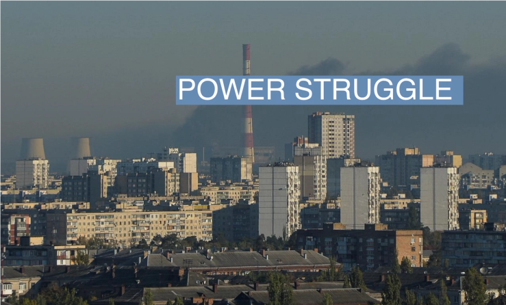 Smokes rises on outskirts of the city during a Russian missile attack, as their invasion of Ukraine continues, in Kyiv, Ukraine October 18, 2022.