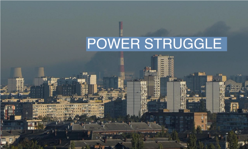 Smokes rises on outskirts of the city during a Russian missile attack, as their invasion of Ukraine continues, in Kyiv, Ukraine October 18, 2022.