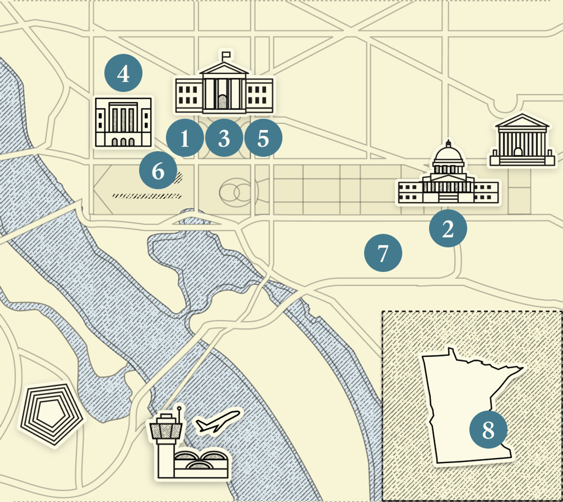 A numbered map of DC.