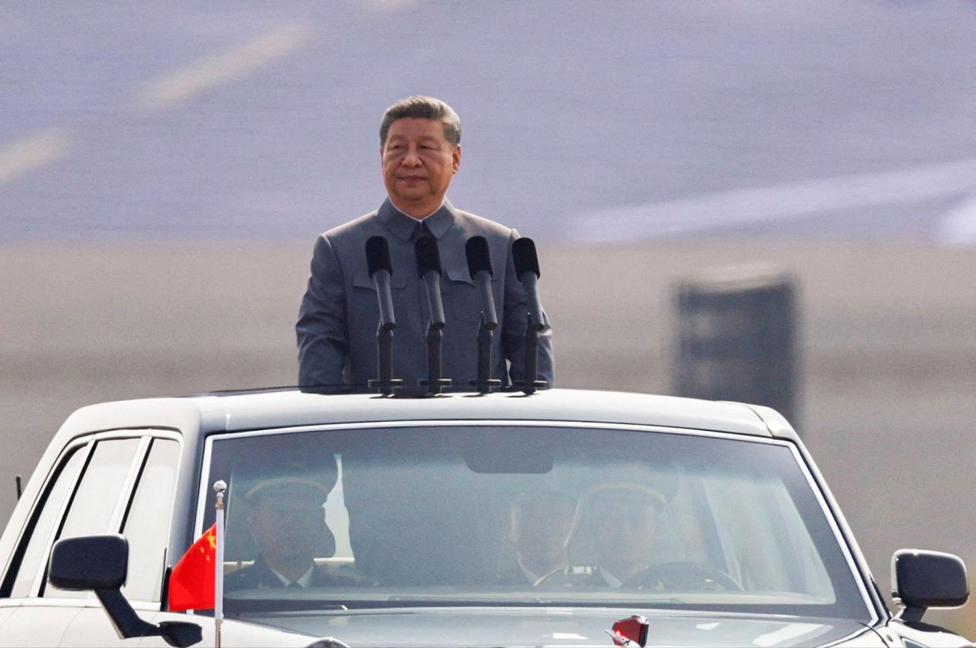 Xi Jinping at the parade in Beijing