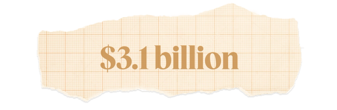 $3.1 billion.