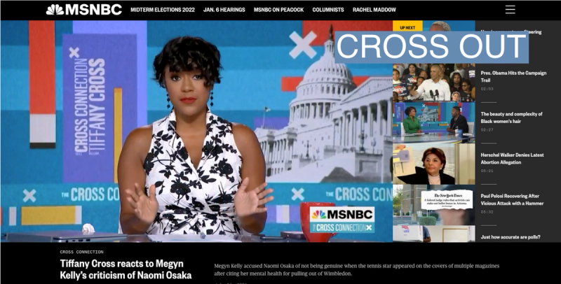 Screenshot of Tiffany Cross on MSNBC site