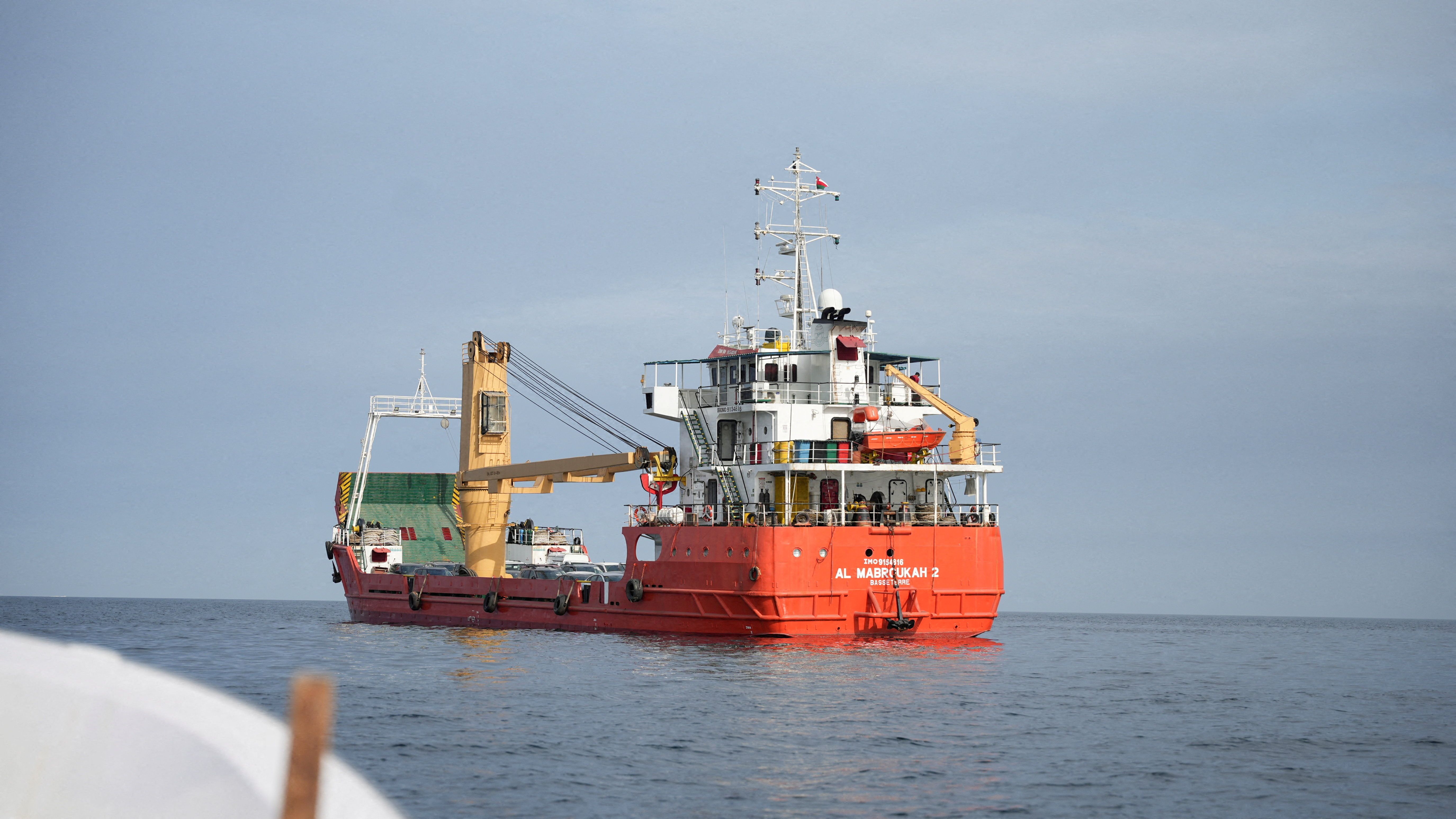 A vessel at the Strait of Hormuz, off the coast of Oman.