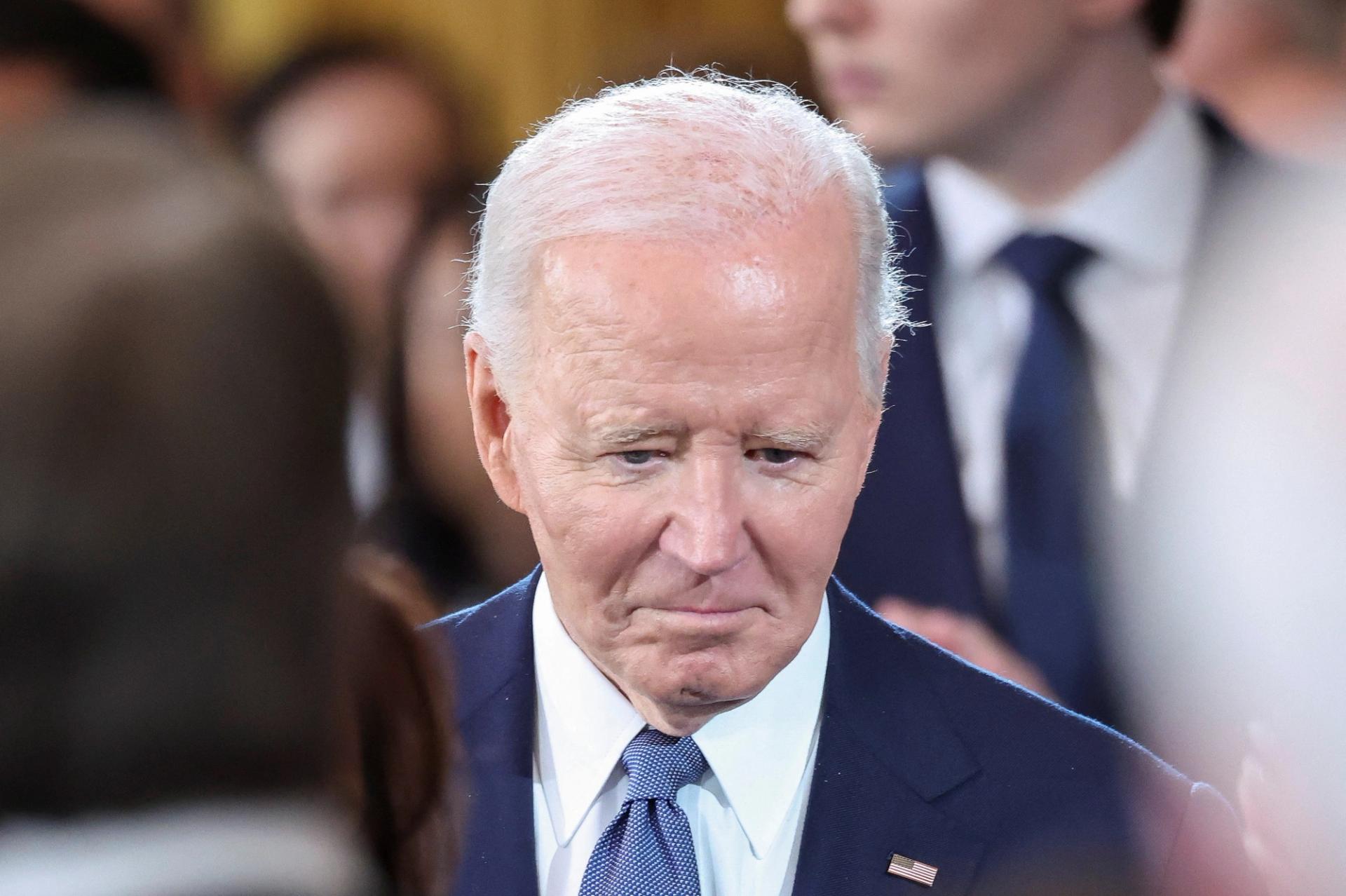 U.S. President Joe Biden looks on ahead of the Presidential Inauguration of Donald Trump at the Rotunda of the US Capitol in Washington, January 20, 2025. 