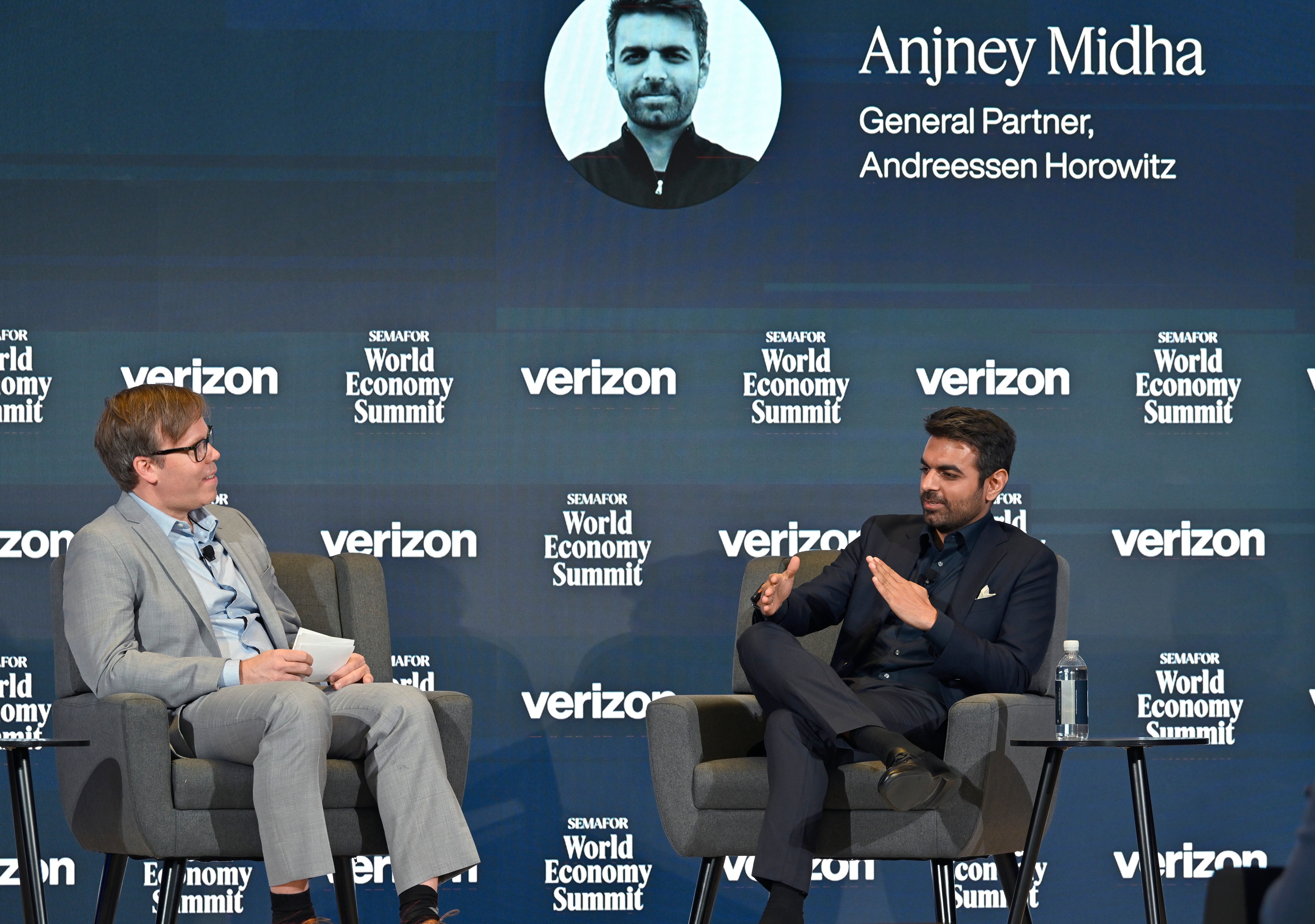 Semafor’s Reed Albergotti and Andreessen Horowitz General Partner Anjney Midha.