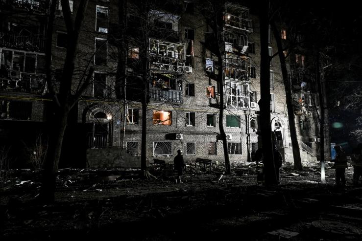 Aftermath of a Russian drone attack in Zaporizhzhia.