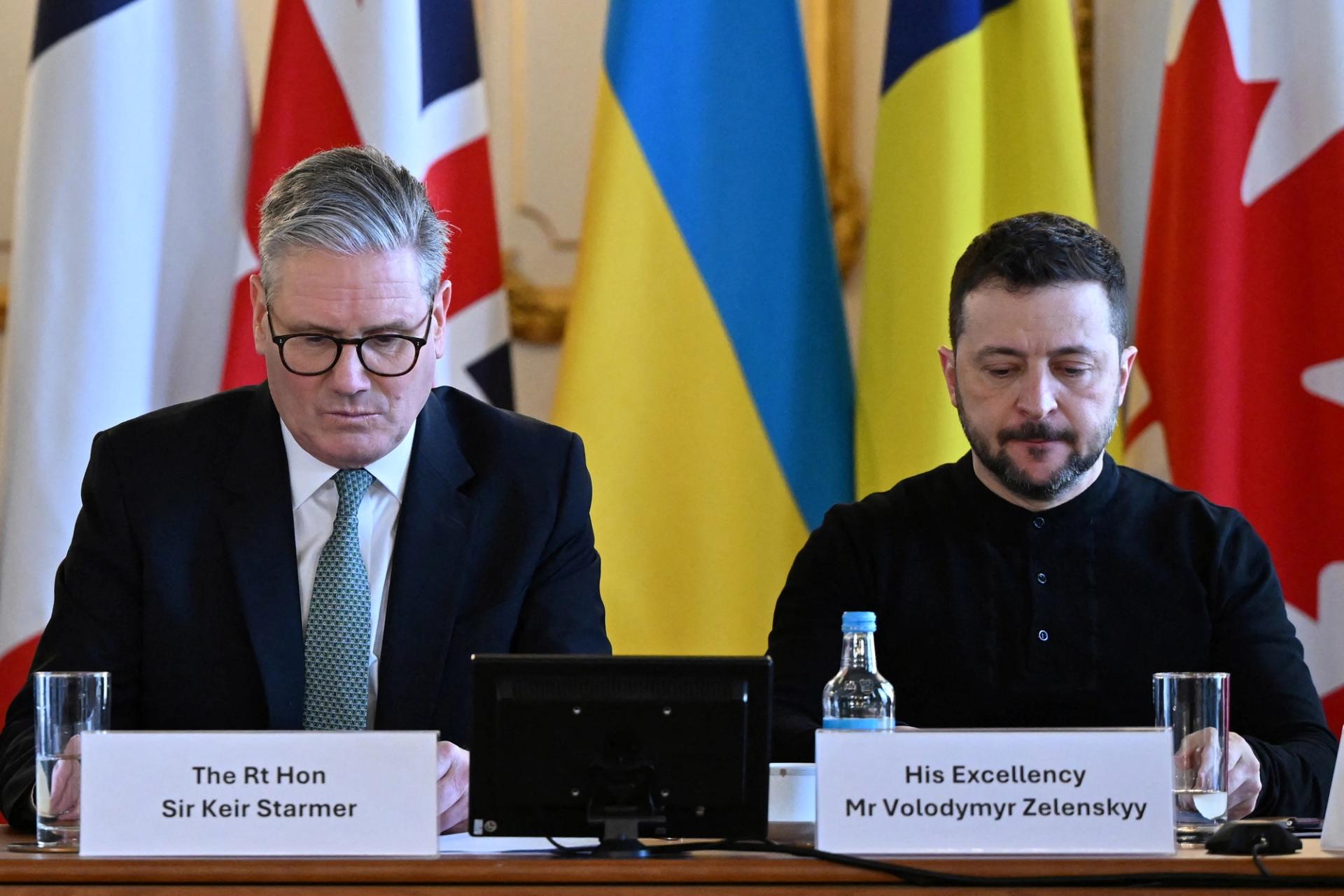 Britain’s Prime Minister Keir Starmer and Ukraine’s President Volodymyr Zelensky.