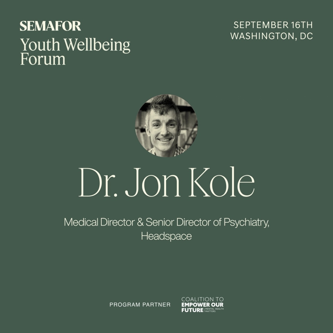 Image of Dr Jon Kole, medical director and senior director of psychiatry, Headspace