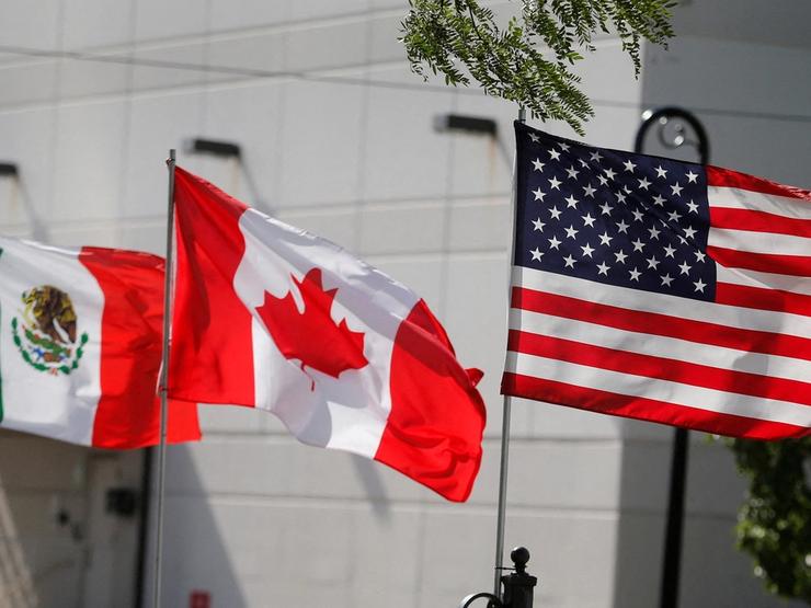 The US, Mexico, and Canada flags
