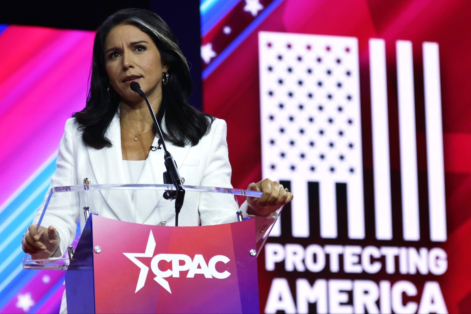 Former Rep. Tulsi Gabbard speaks during the annual Conservative Political Action Conference on March 4, 2023.