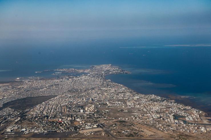 Aerial view of Djibouti city.