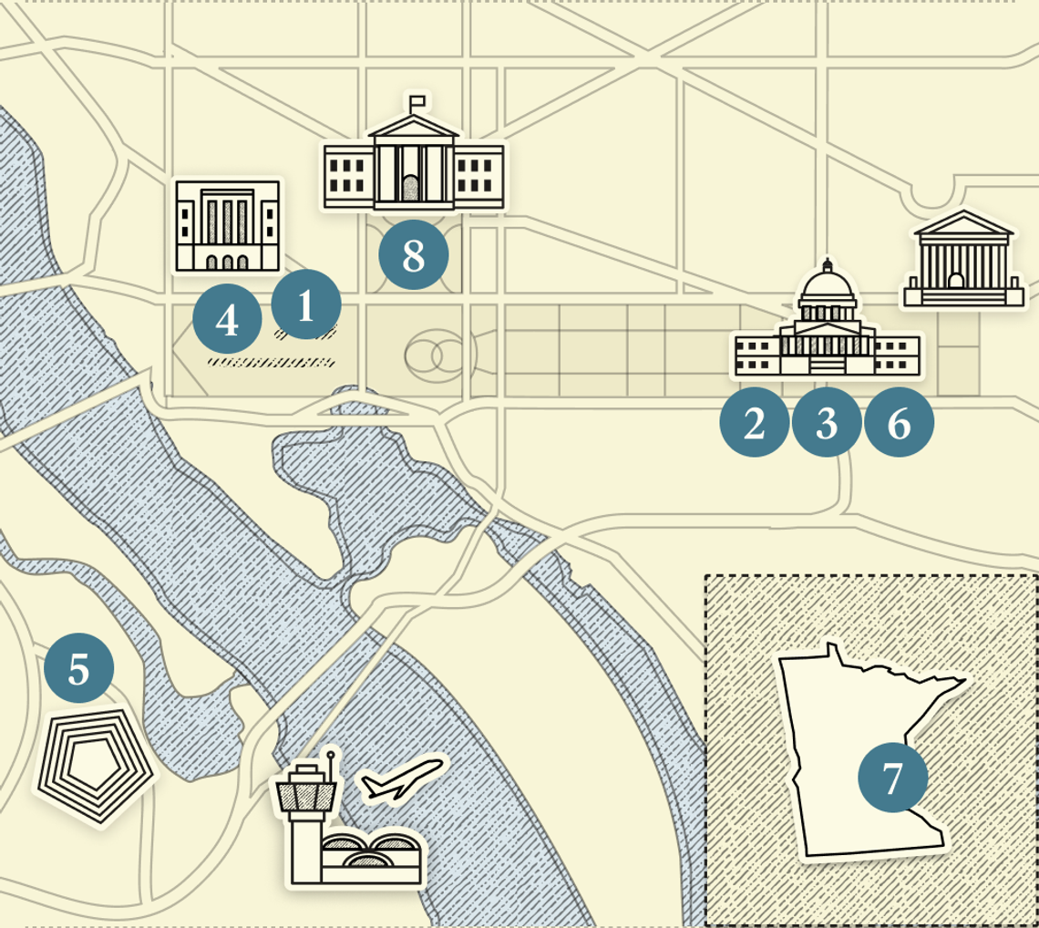 A numbered map of DC.