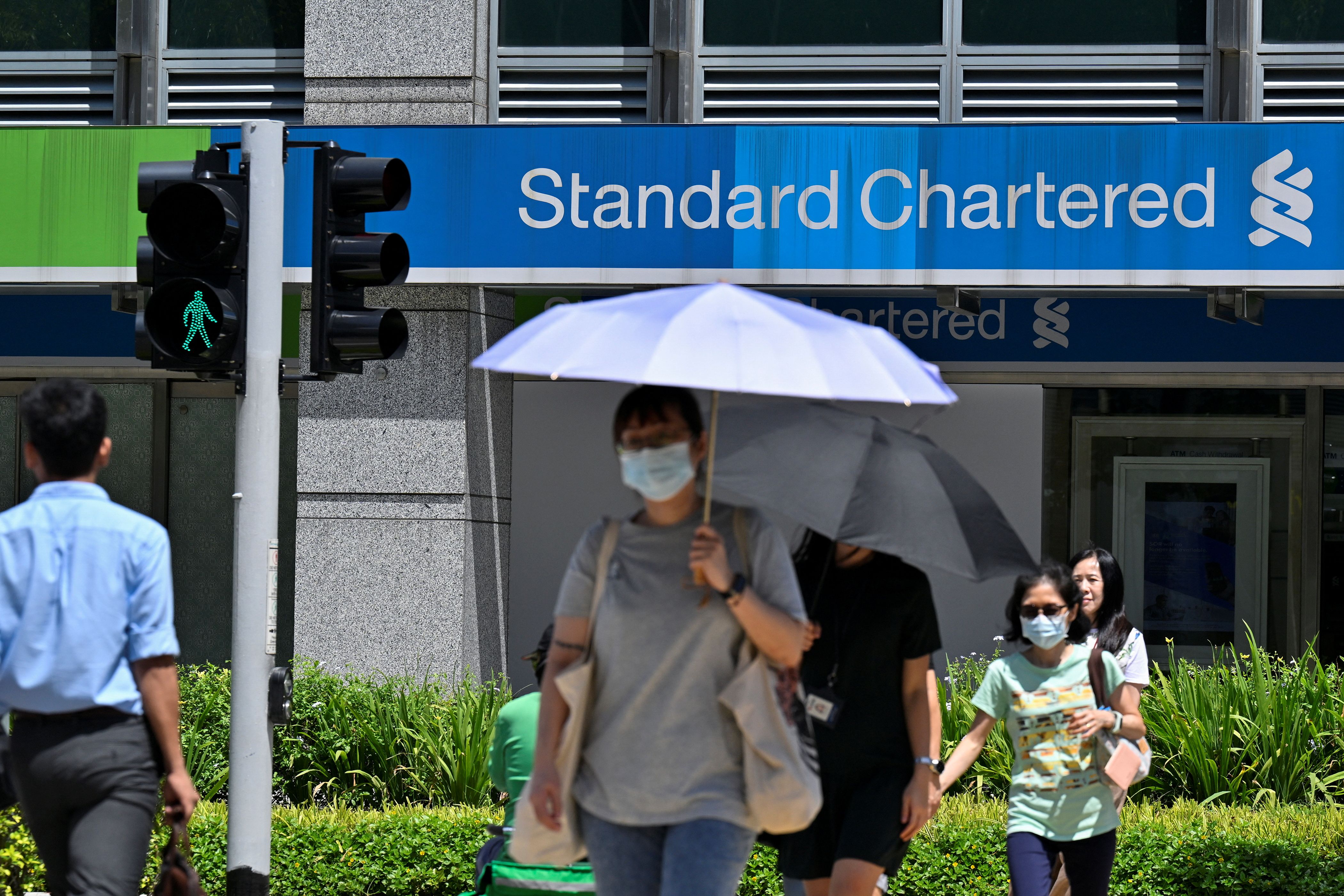 A view of the Standard Chartered bank in Singapore in 2023.