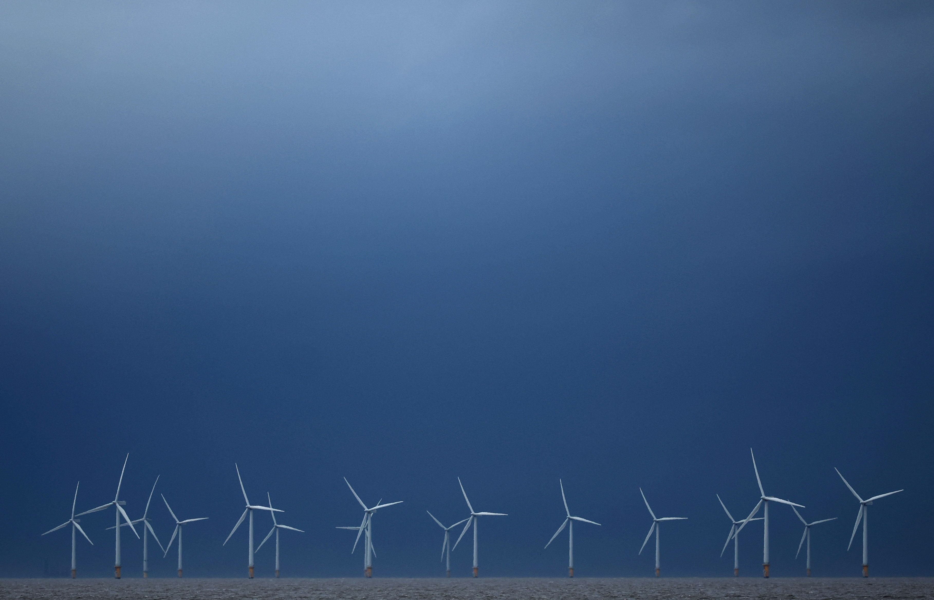 Wind turbines. 