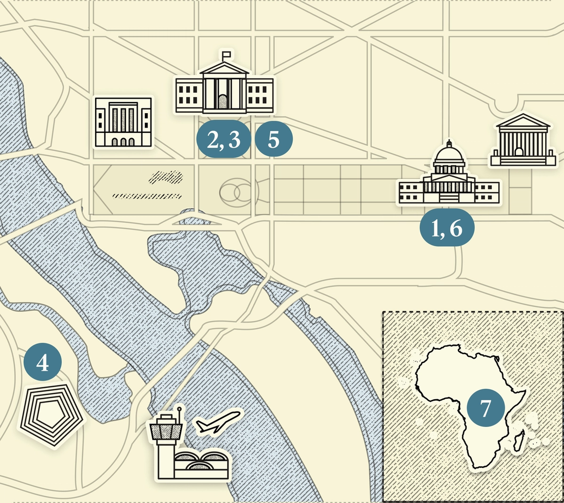A numbered map of DC.