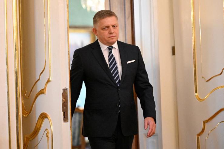 Robert Fico at the Presidential Palace in Bratislava, Slovakia, October 25, 2023. REUTERS/Radovan Stoklasa/File Photo