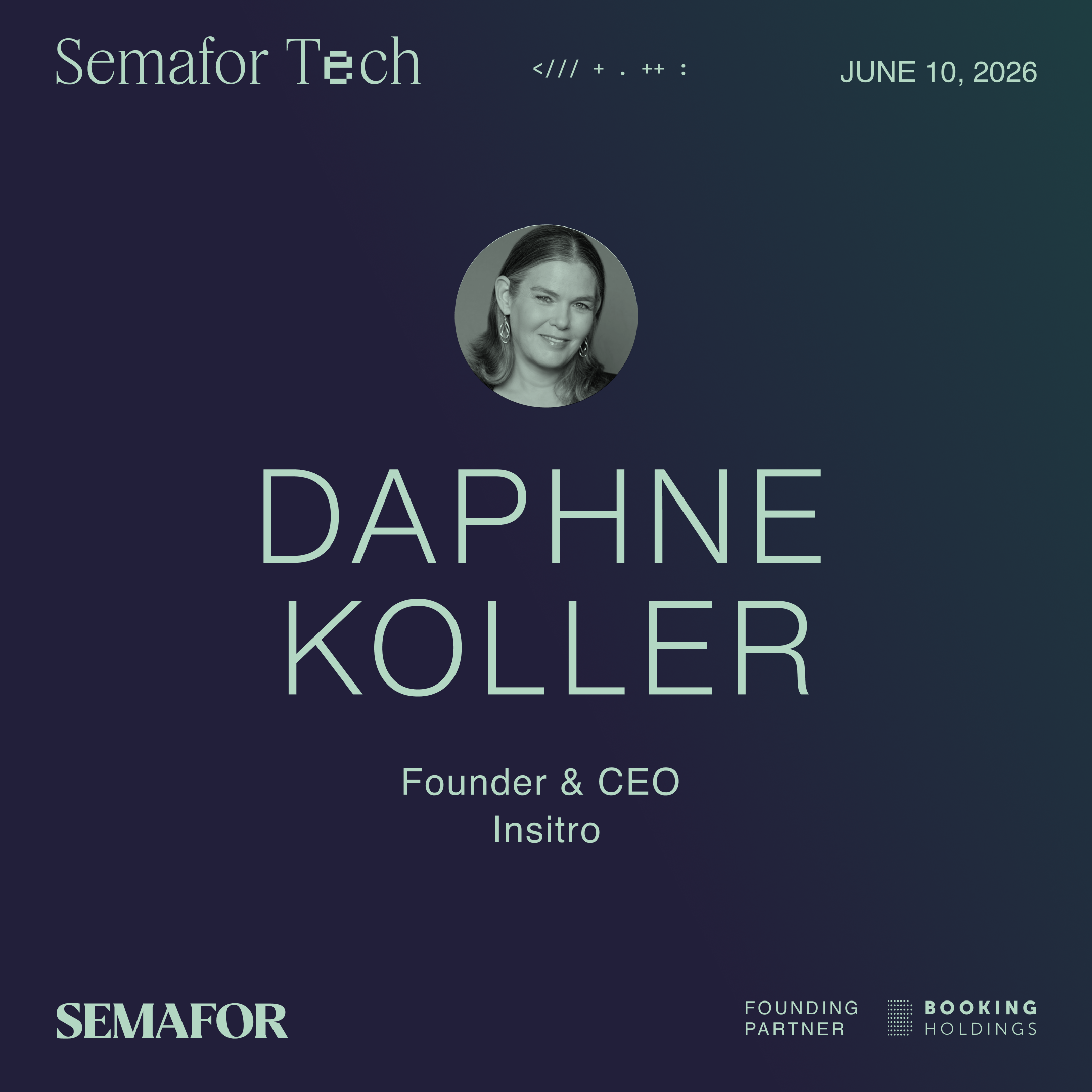 Daphne Koller graphic for Semafor Live Journalism