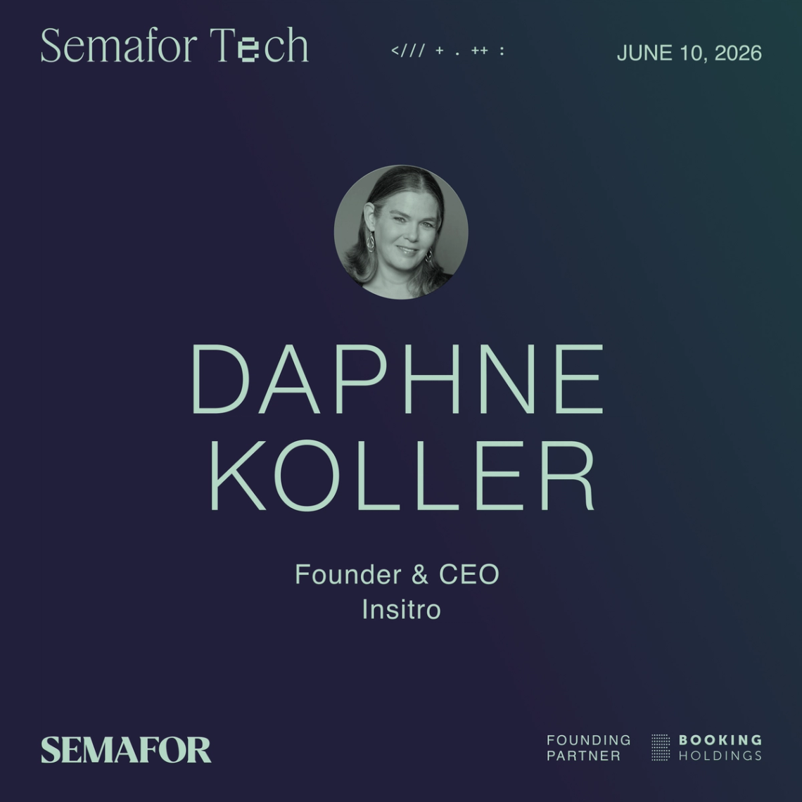 Daphne Koller graphic for Semafor Live Journalism