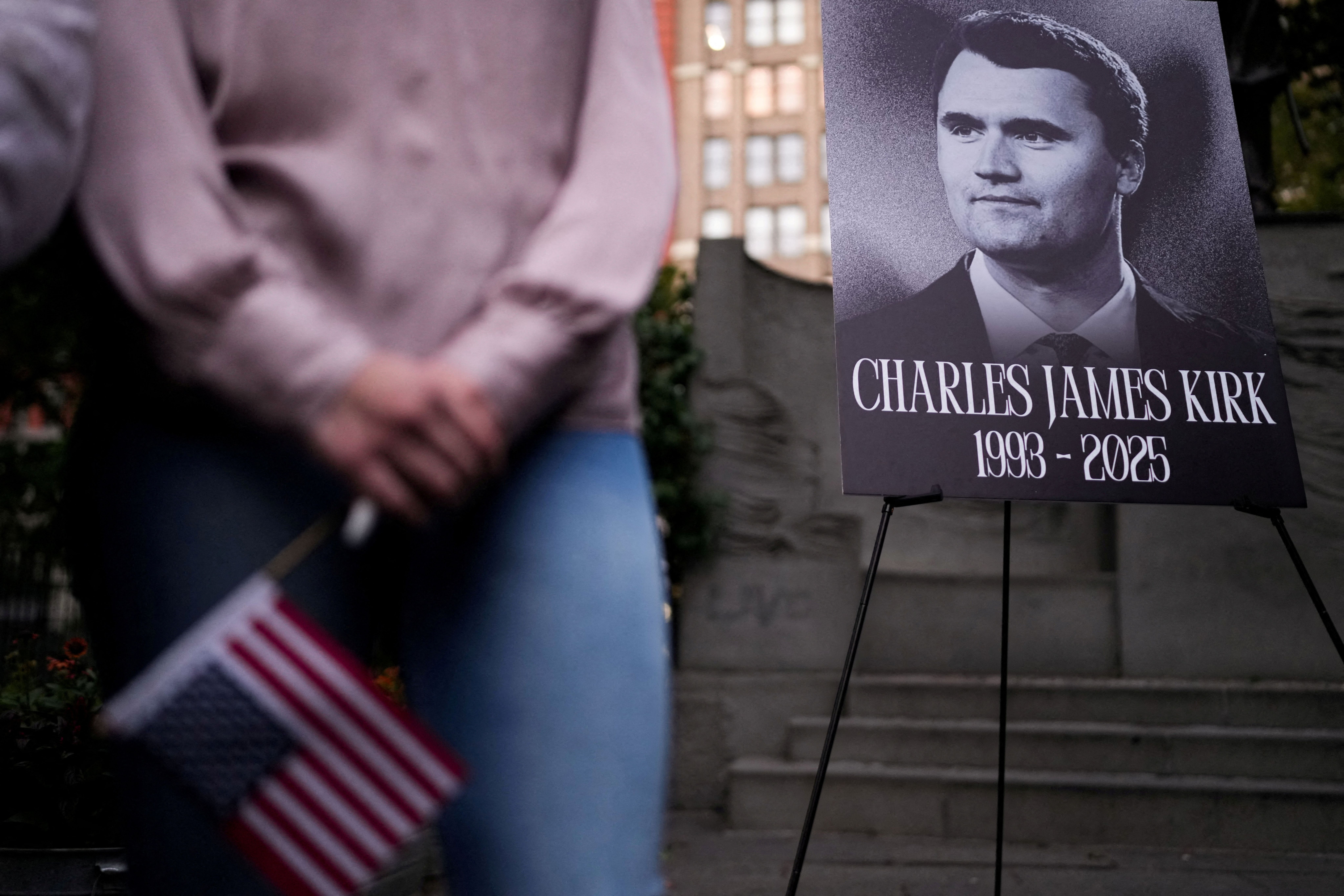 A memorial for Charlie Kirk