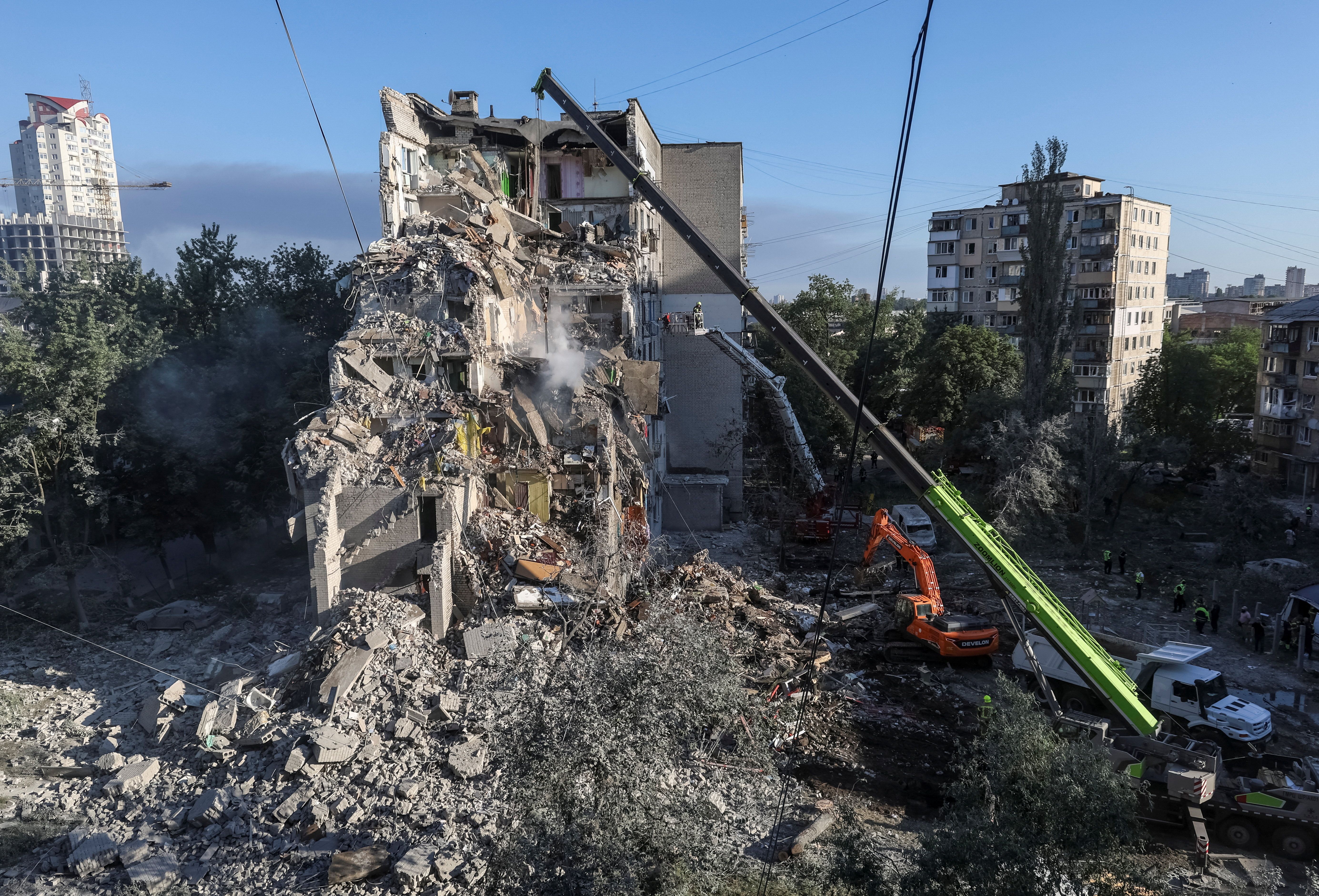 The aftermath of a Russian strike. 