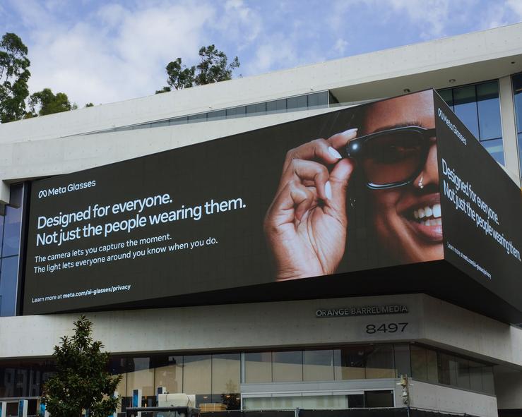 A billboard advertising Meta Glasses