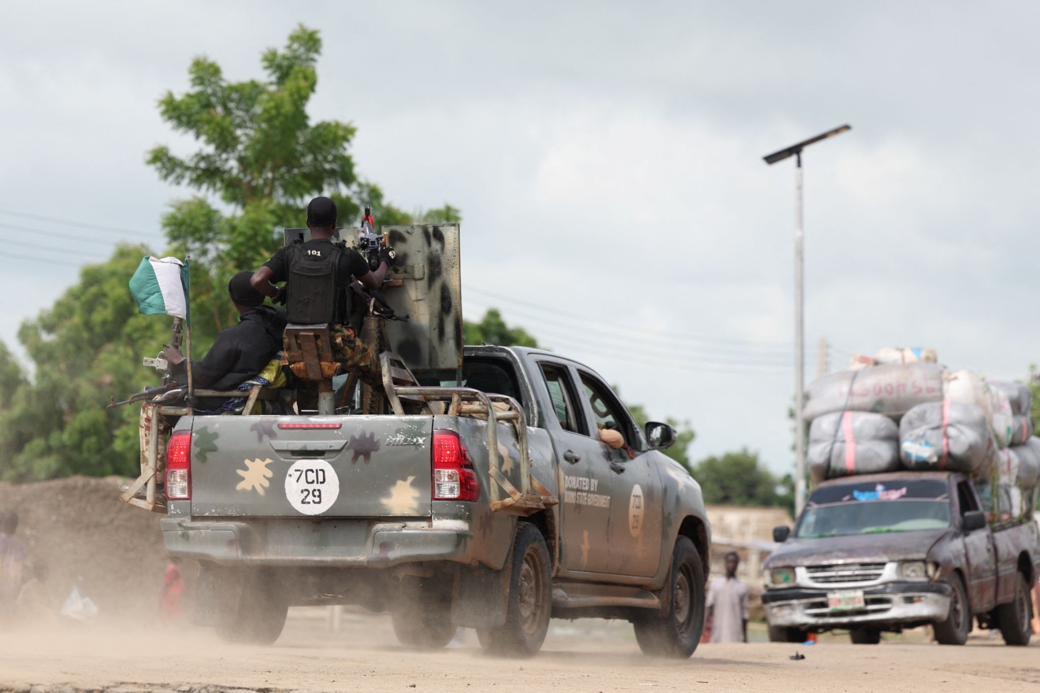 A Nigerian army convoy.