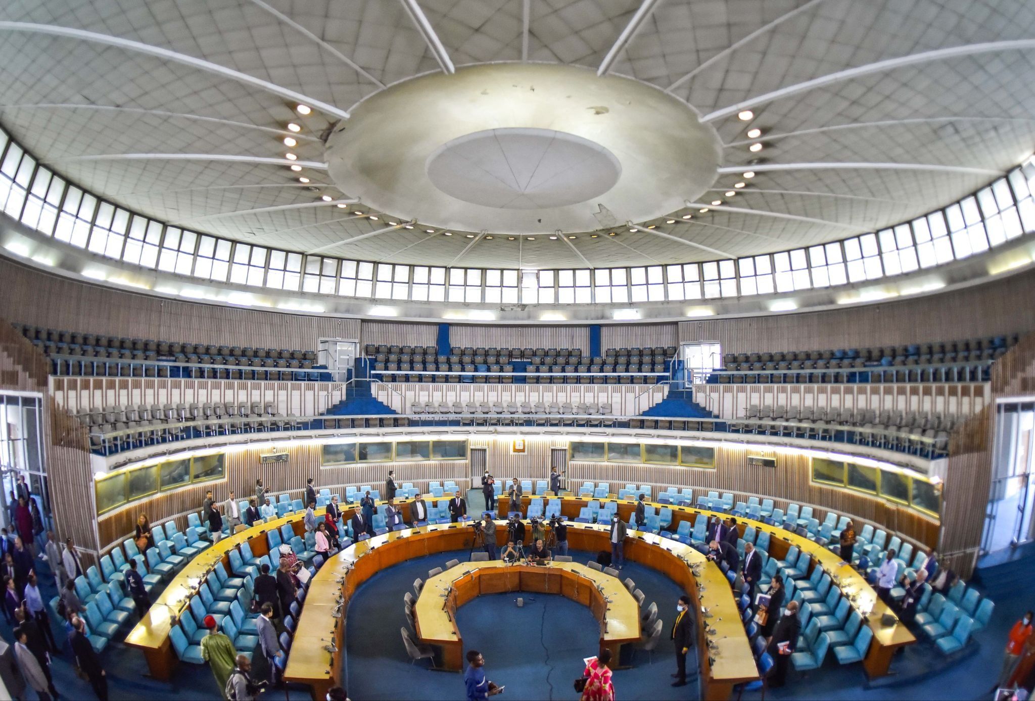 Interior view of Africa Hall in Addis Ababa, Ethiopia.