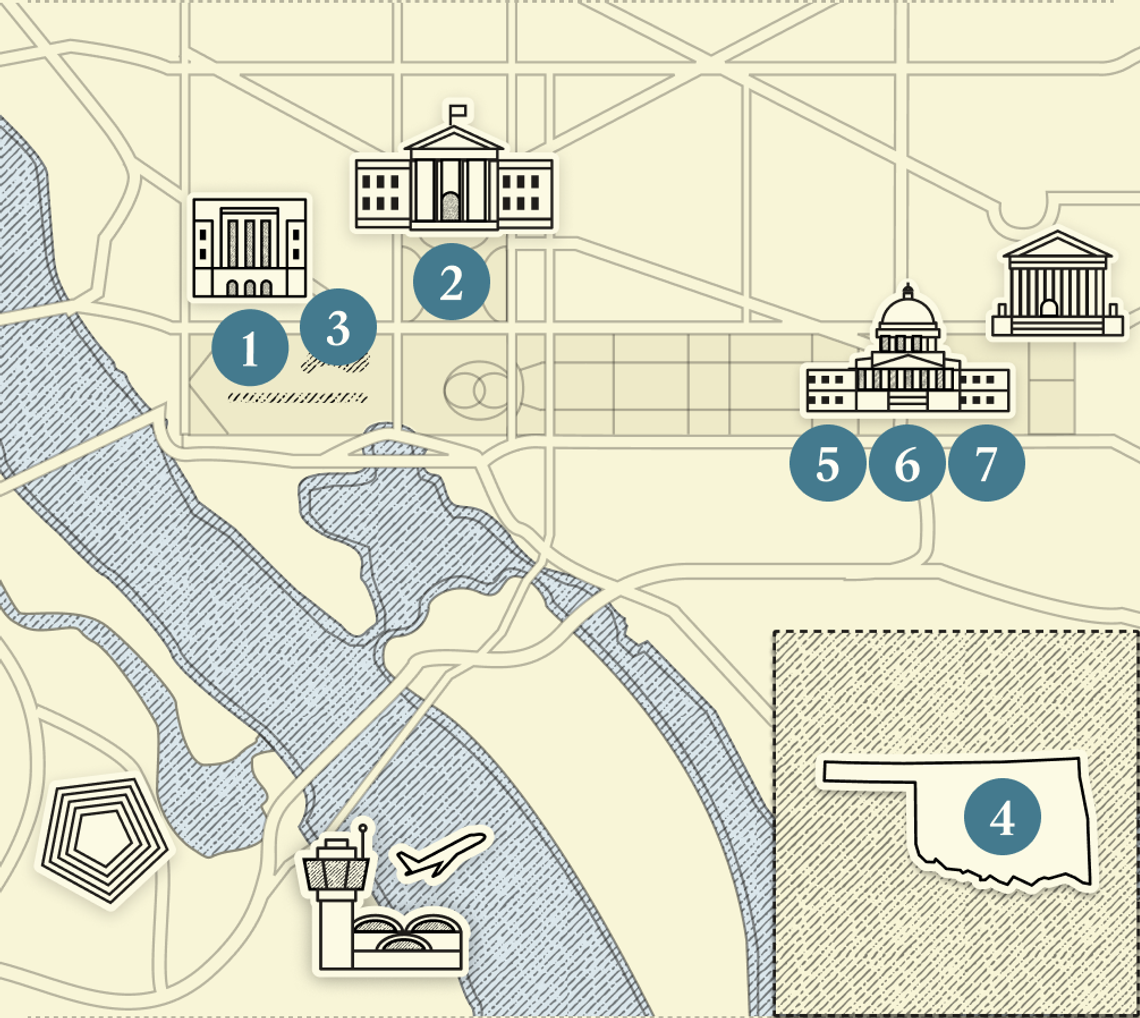 A numbered map of DC.
