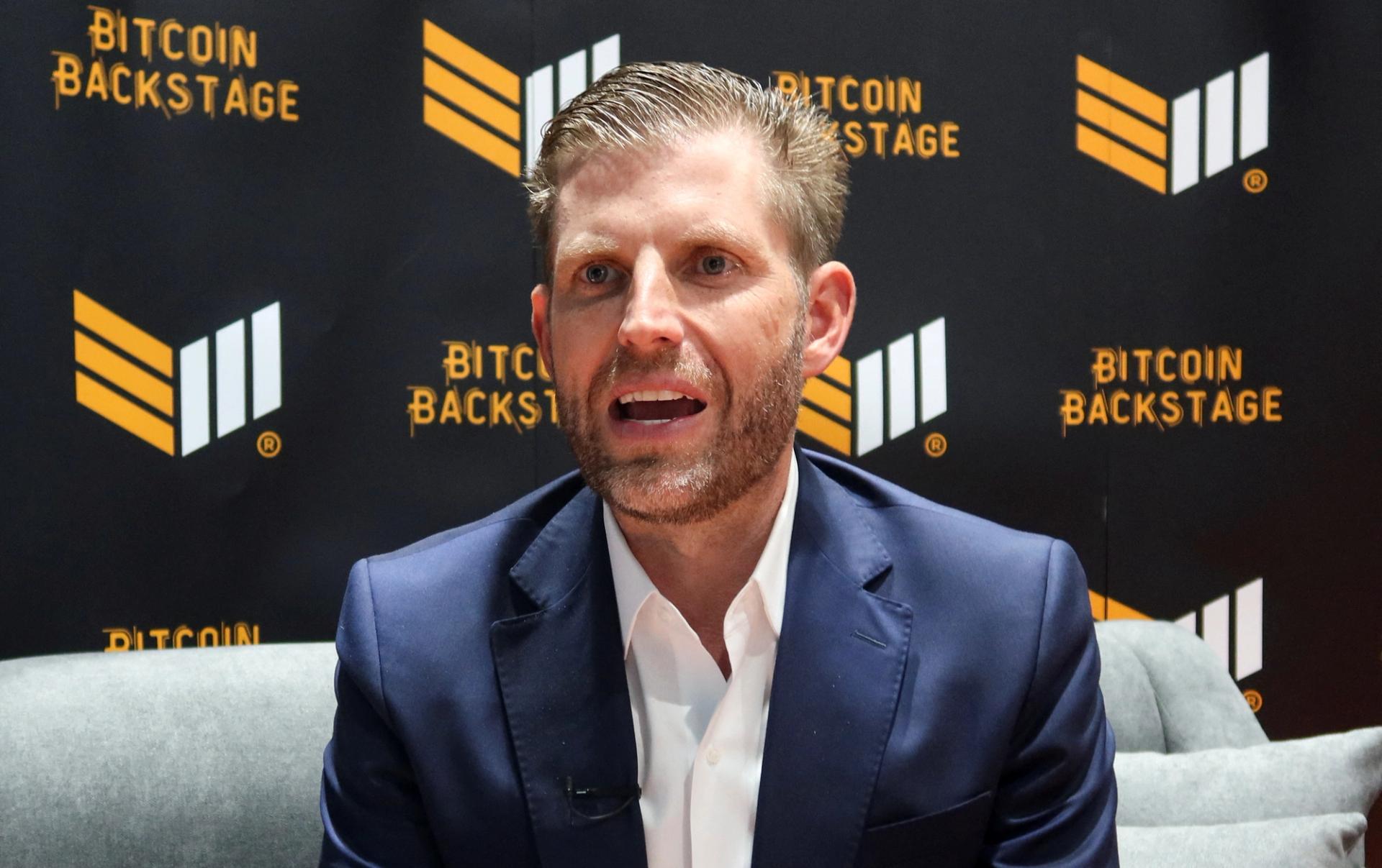 Eric Trump, son of US President-elect Donald Trump, speaks during an interview with Reuters, in Abu Dhabi, United Arab Emirates