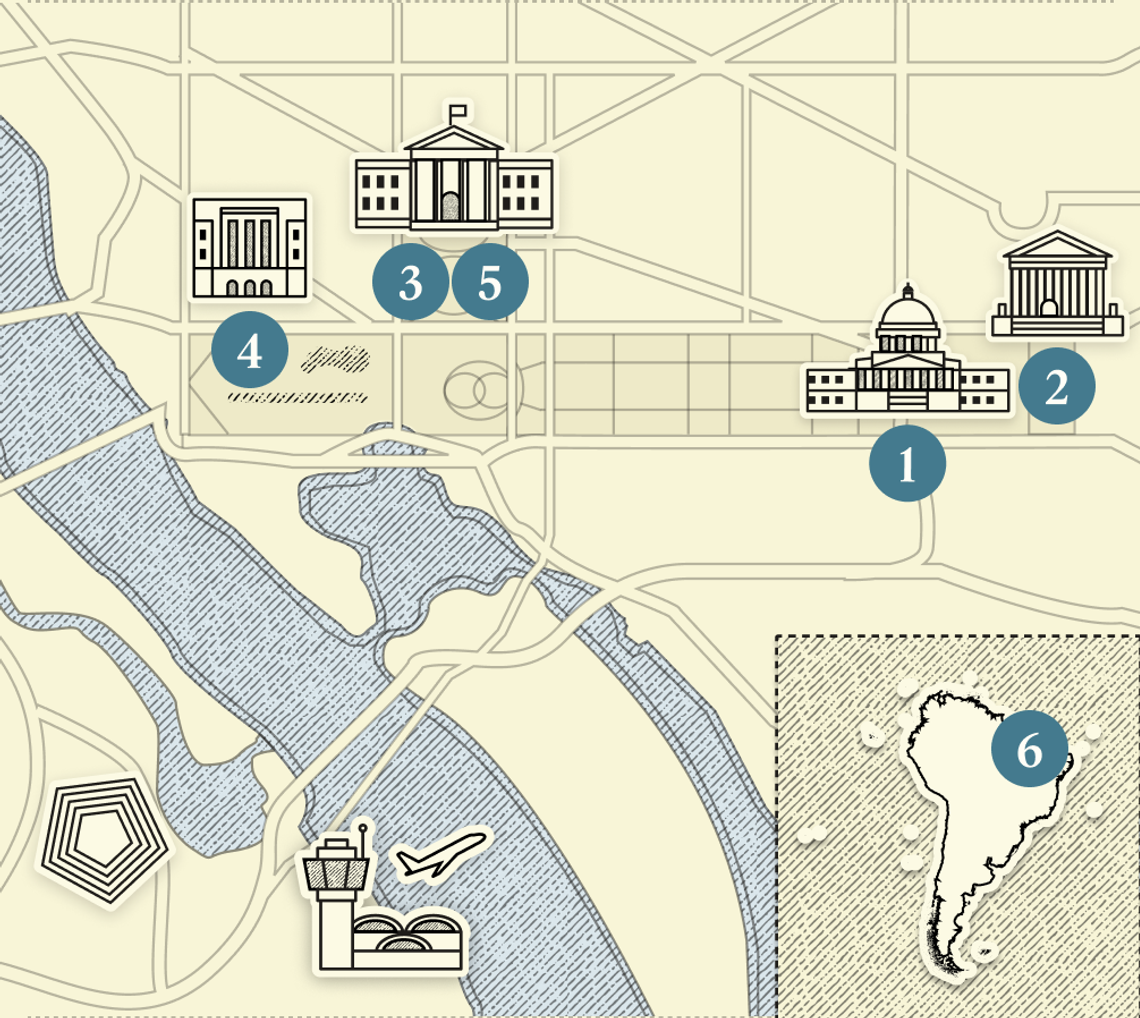 A numbered map of DC.