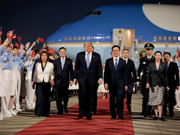 Trump arrives in Beijing on May 13, 2026.