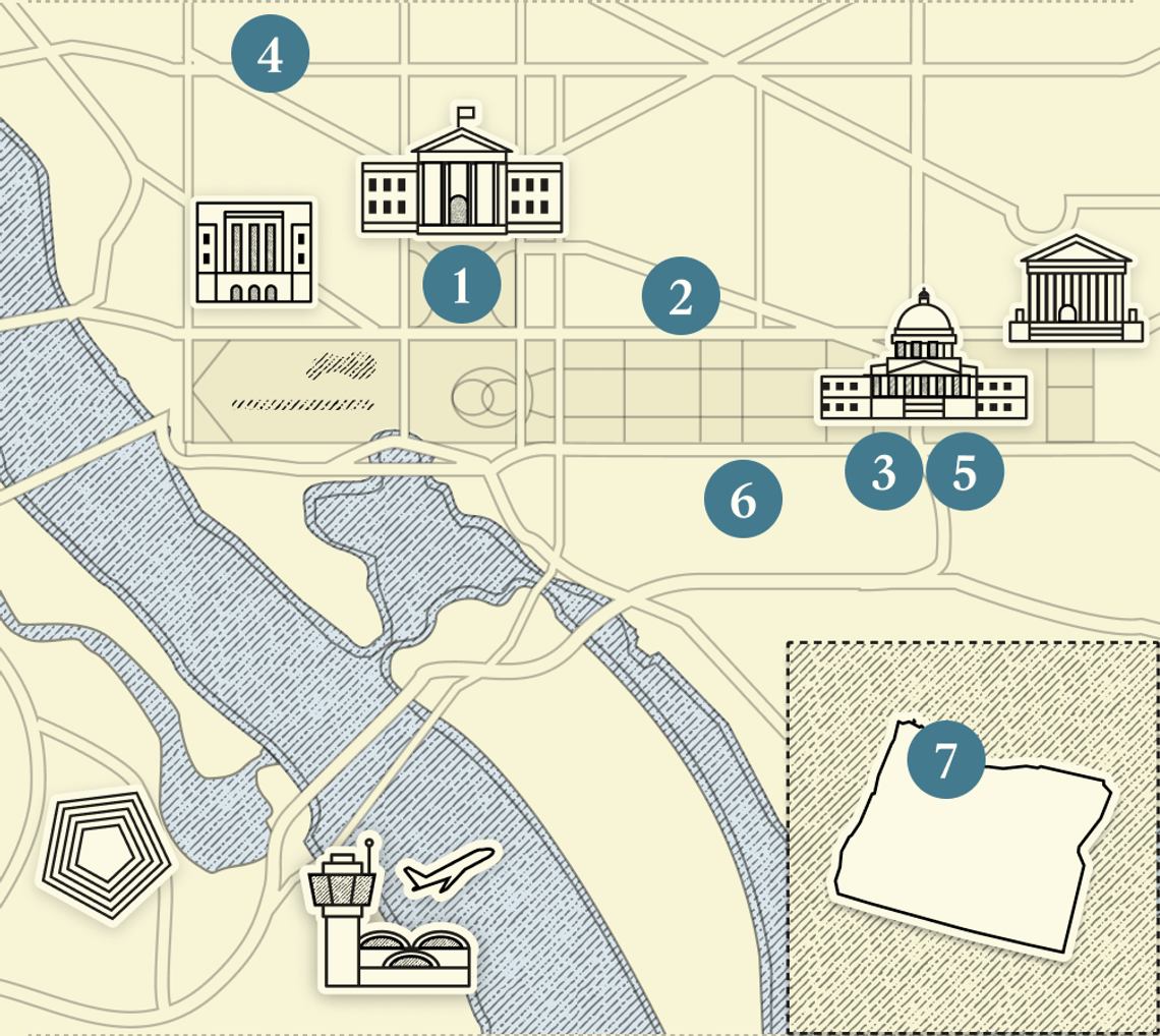 A numbered map of DC.