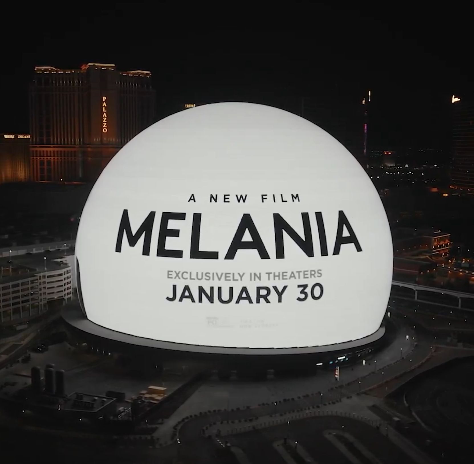 Melania ad on the Sphere in Vegas