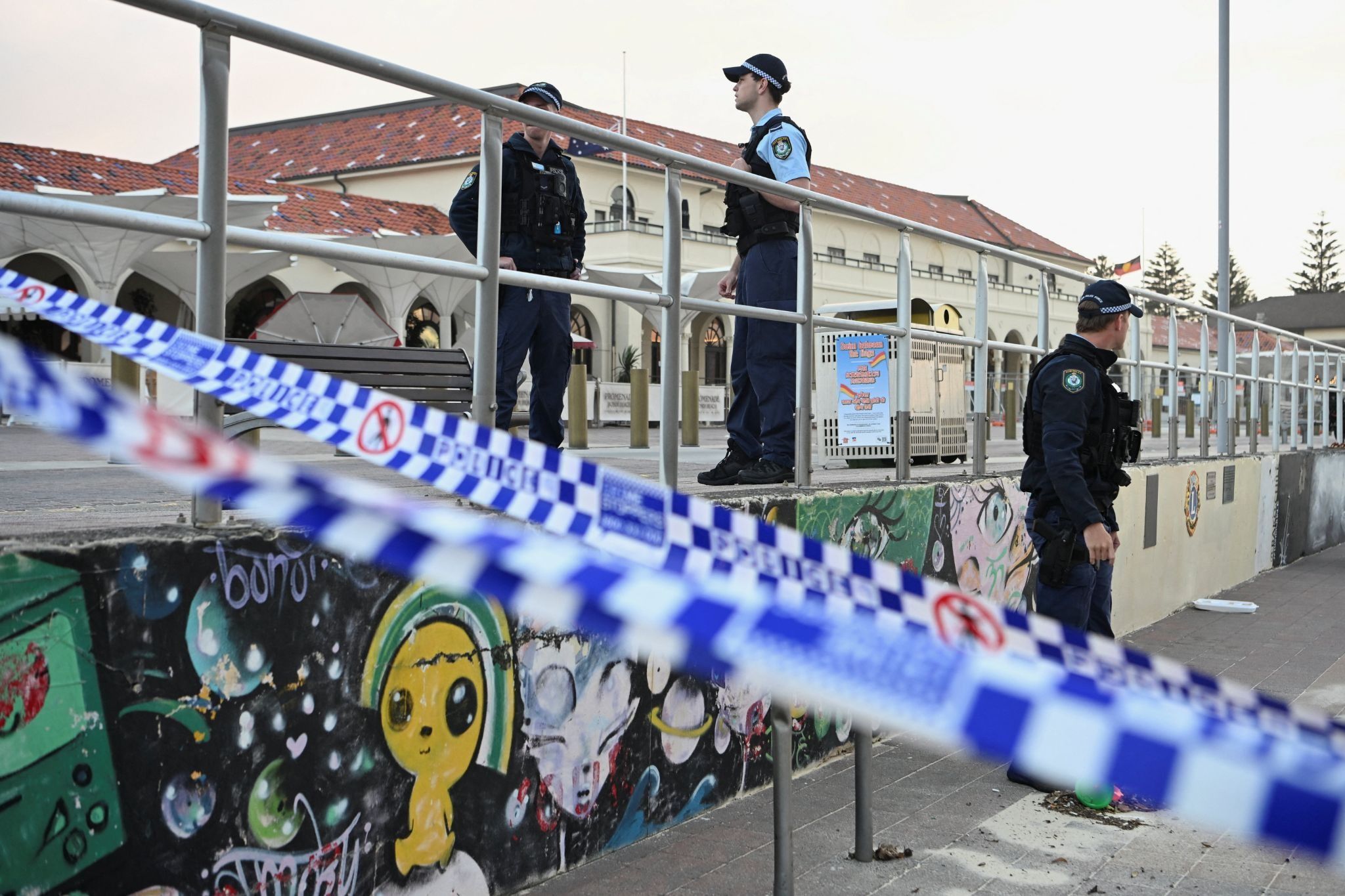 Police tape near Bondi Beach