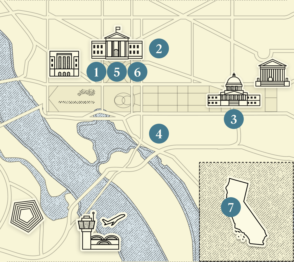 A numbered map of DC.