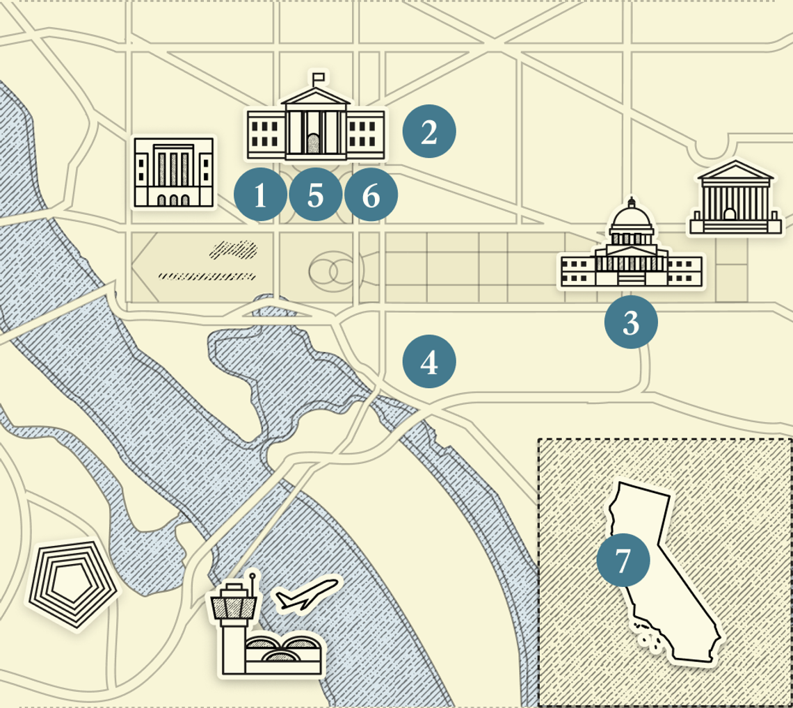 A numbered map of DC.