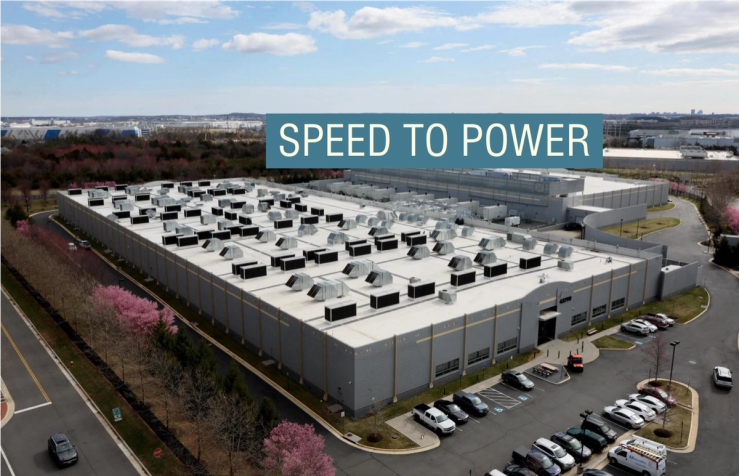 A car drives past a building of the Digital Reality Data Center in Ashburn, Virginia, U.S., March 17, 2025