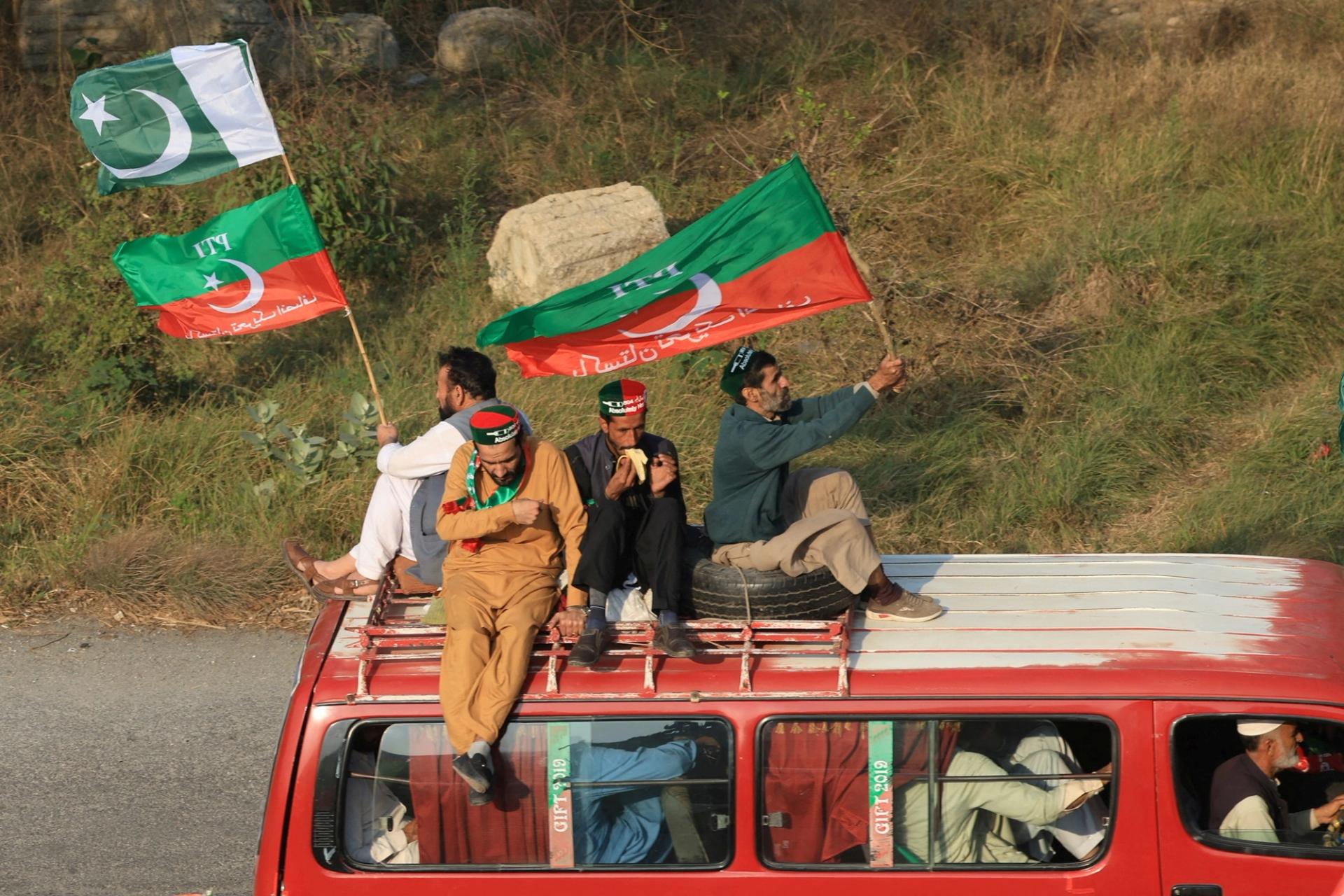 Supporters of the former Pakistani Prime Minister Imran Khan’s party.