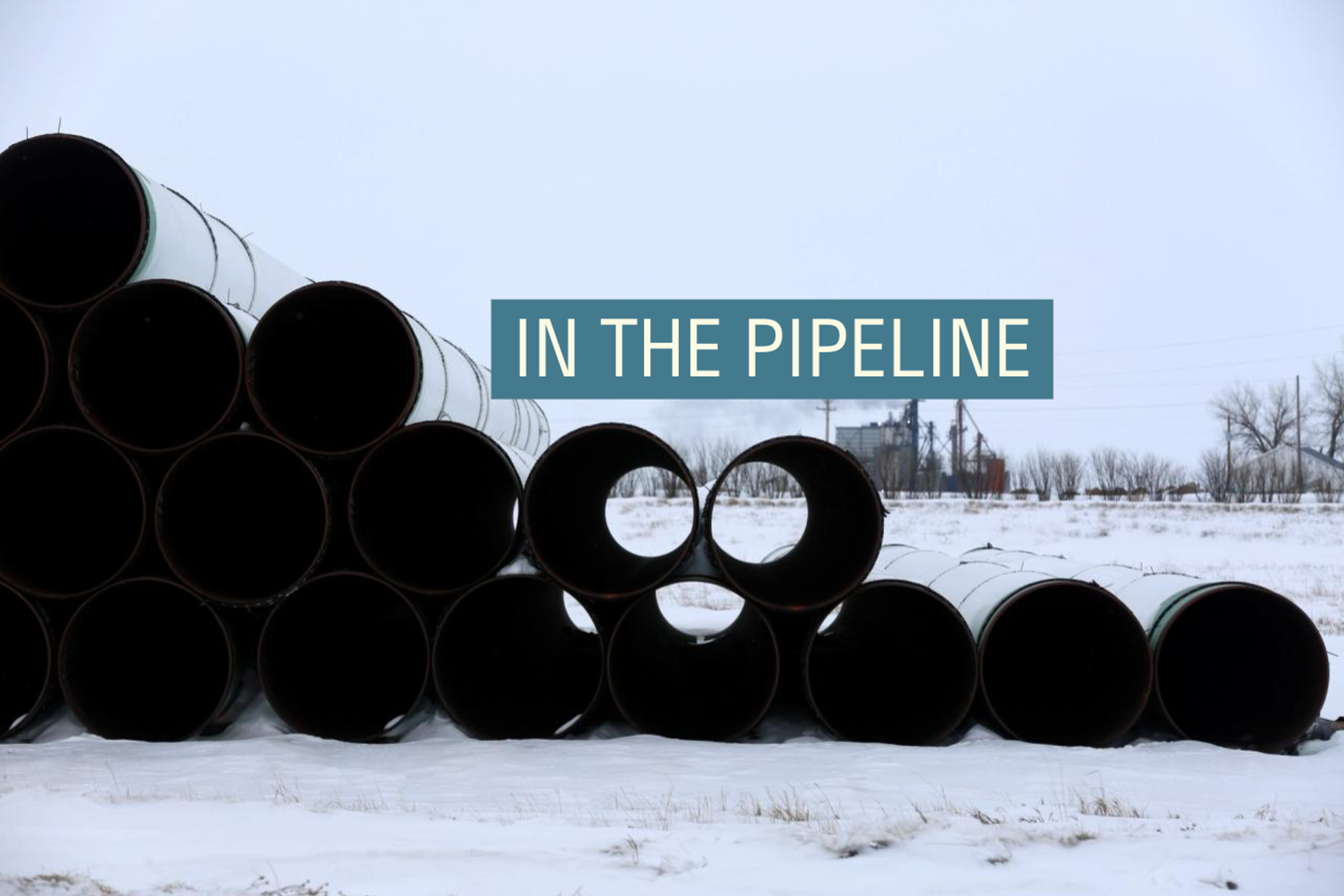 A depot used to store pipes for Transcanada Corp’s planned Keystone XL oil pipeline is seen in Gascoyne, North Dakota