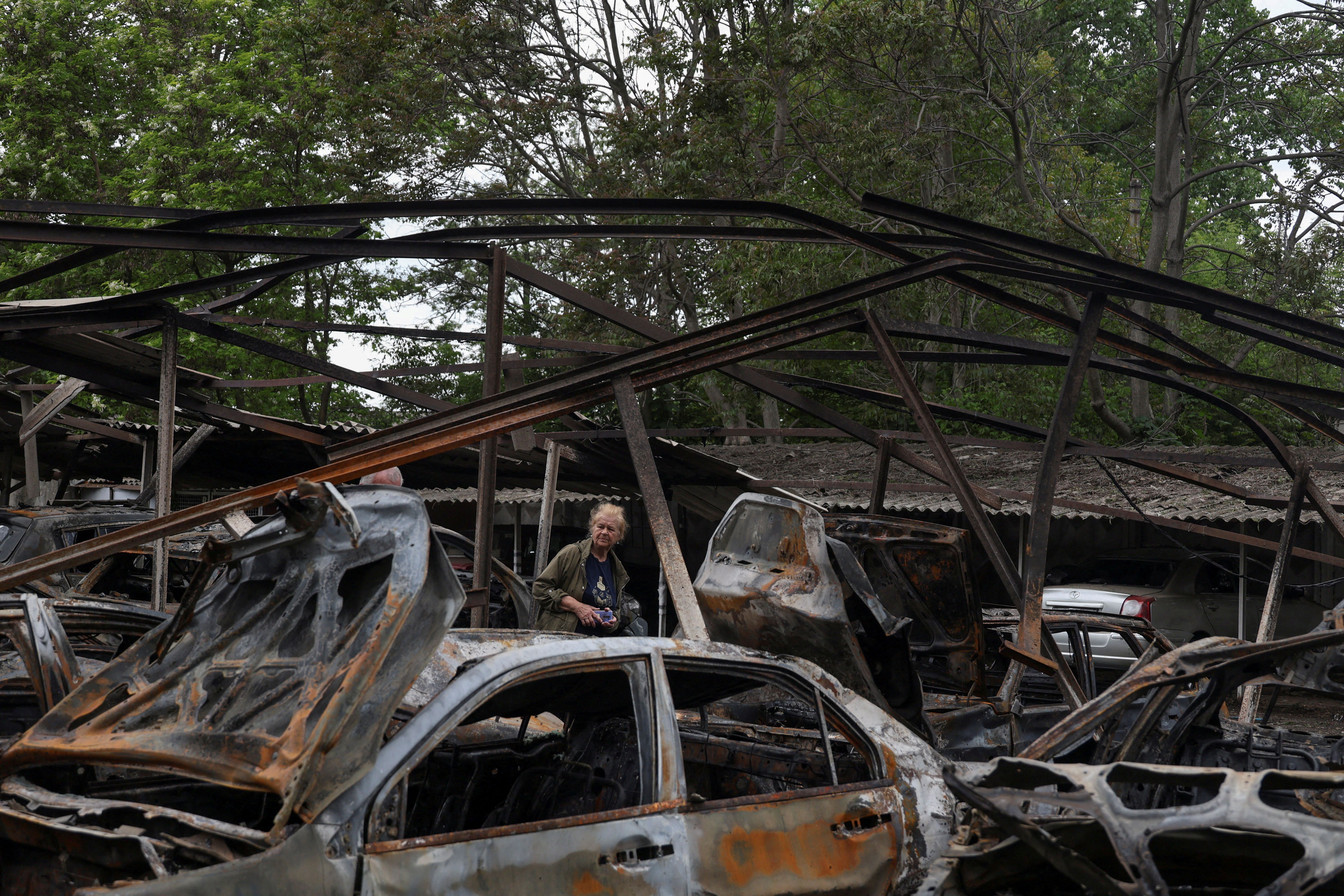 Aftermath of a Russian drone attack on Odessa