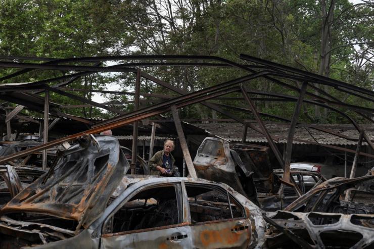 Aftermath of a Russian drone attack on Odessa