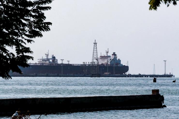 US-sanctioned oil tanker near the Venezuelan port of La Salina.