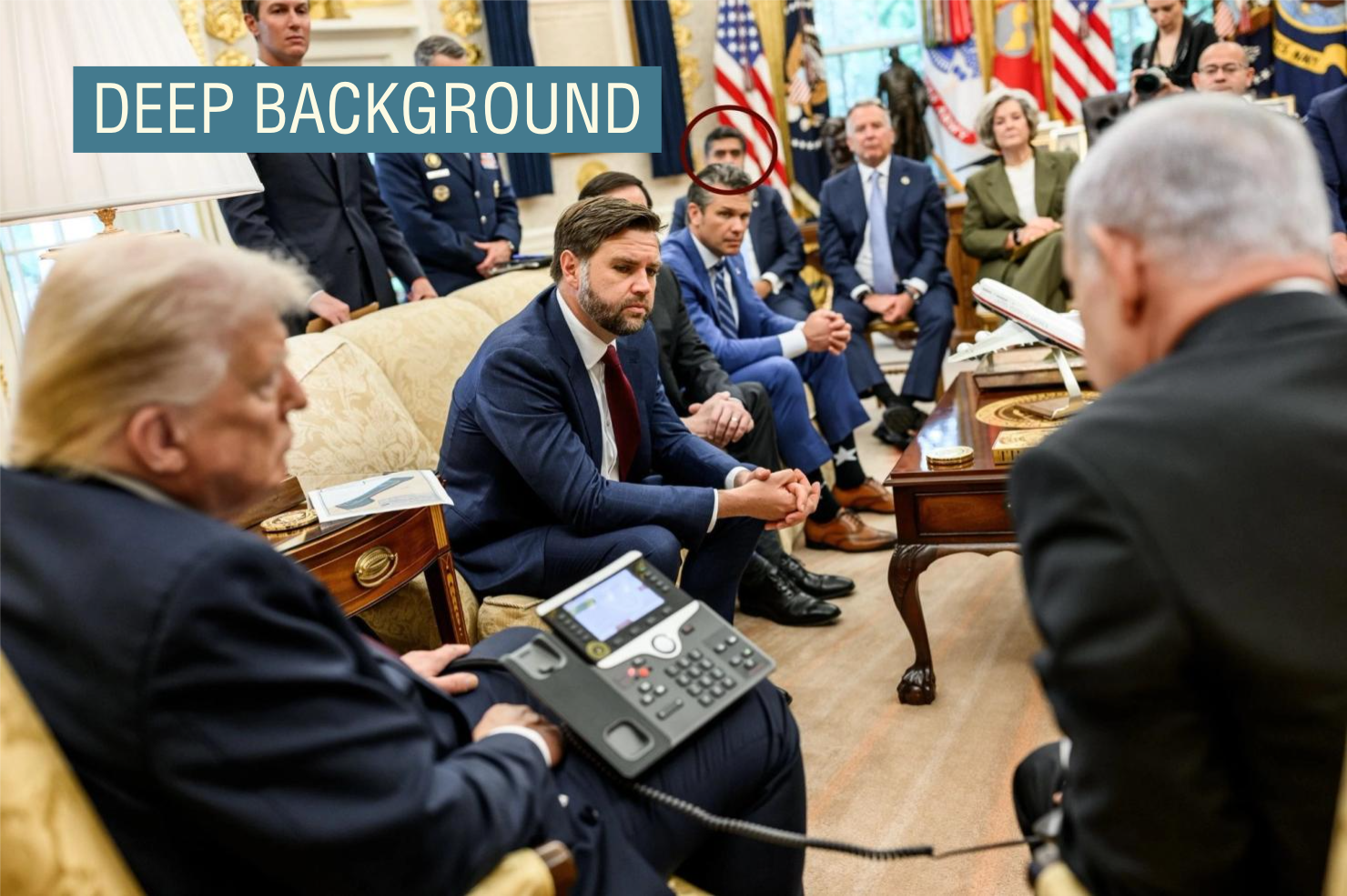 President Donald Trump leads a trilateral phone call with Israeli Prime Minister Benjamin Netanyahu and Qatari Prime Minister Mohammed bin Abdulrahman bin Jassim Al Thani discussing the US peace plan for Gaza, Monday, September 29, 2025.