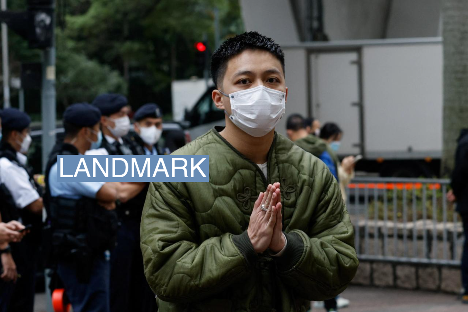 Lee Yue-shun, one of the 47 pro-democracy activists charged with conspiracy to commit subversion under the national security law, arrives at the West Kowloon Magistrates’ Courts building in Hong Kong, China February 6, 2023