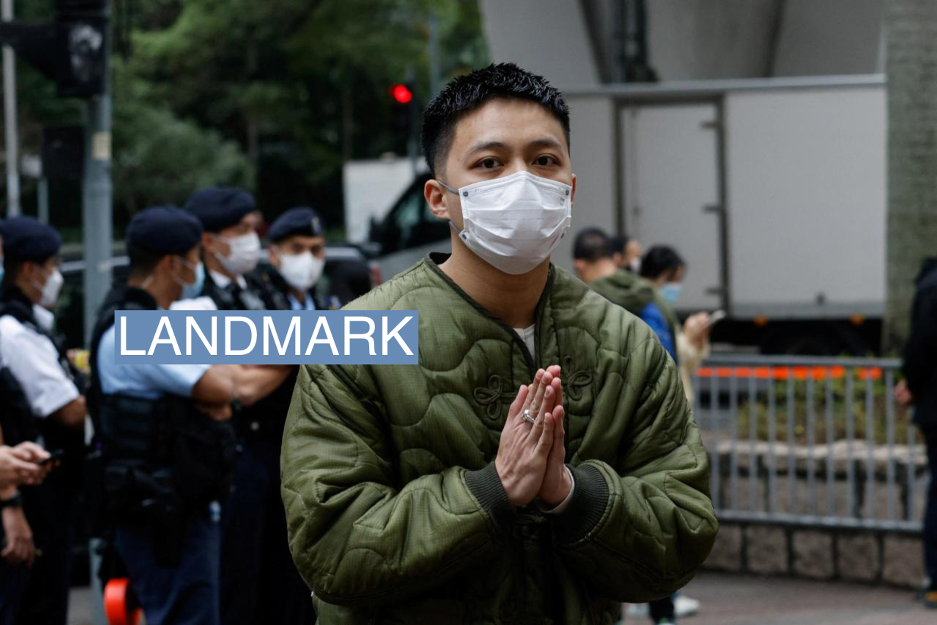 Lee Yue-shun, one of the 47 pro-democracy activists charged with conspiracy to commit subversion under the national security law, arrives at the West Kowloon Magistrates' Courts building in Hong Kong, China February 6, 2023