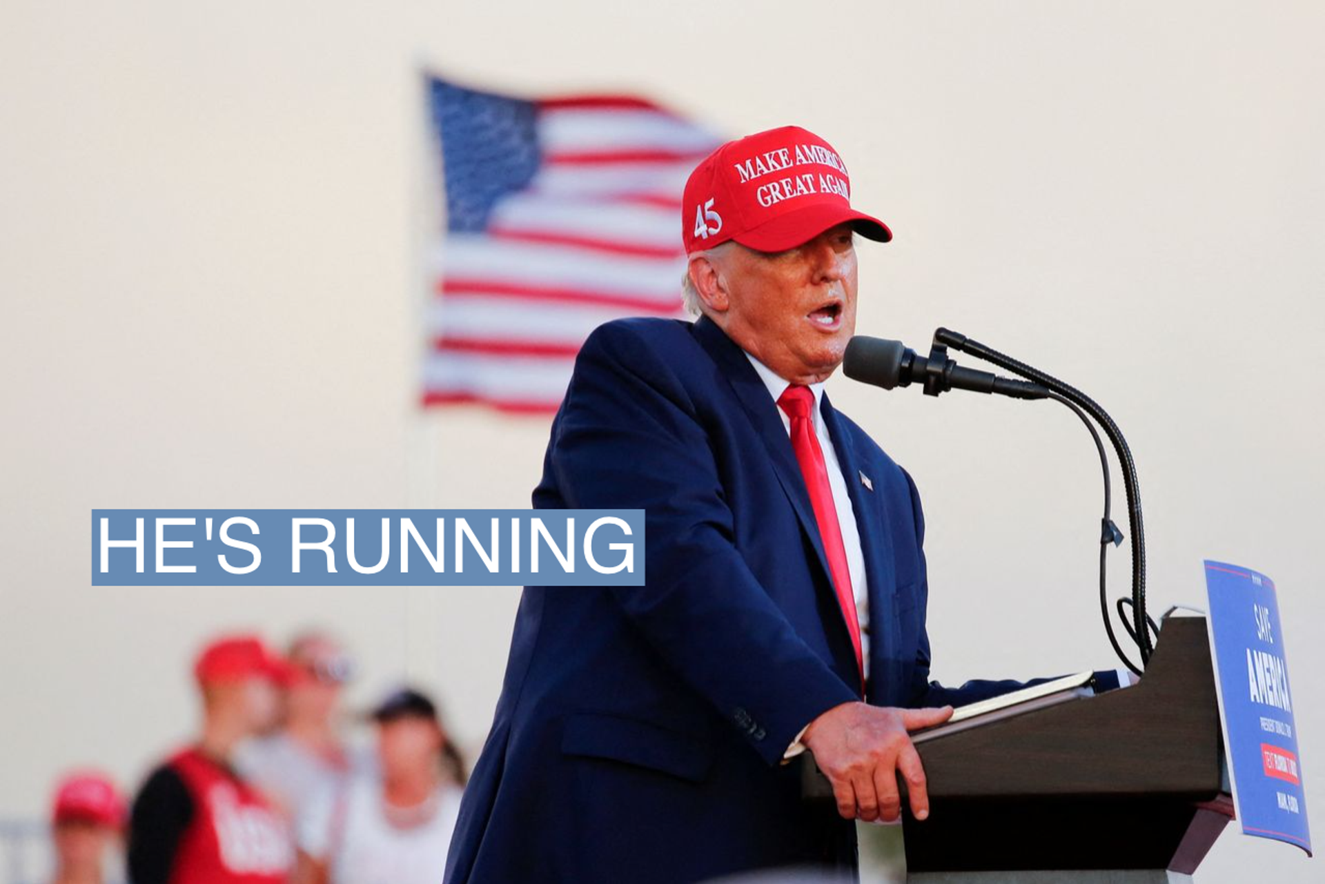 Former U.S. President Donald Trump speaks during a rally ahead of the midterm elections, in Miami, Florida, U.S., November 6, 2022.