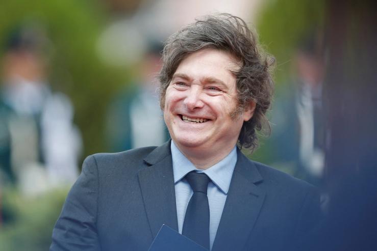 Argentina’s President Javier Milei smiling.